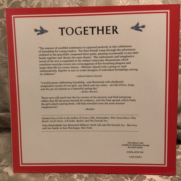TOGETHER - CHILDREN’S BOOK BY GEORGE ELLA LYON POEM CELEBRATES FRIENDSHIP - #345 - Picture 2 of 8
